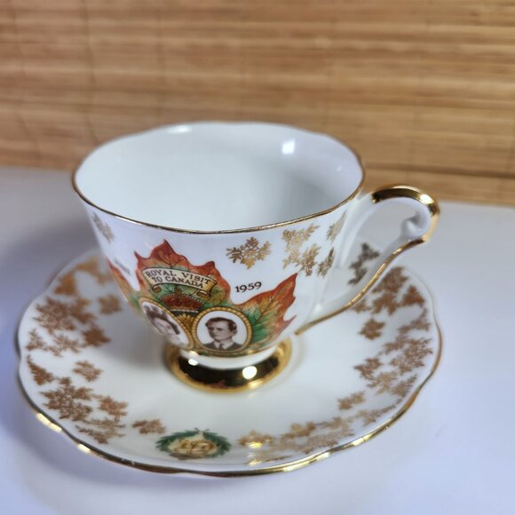 Royal Visit To Canada 1959 Queen Elizabeth II Prince Philip Cup & Saucer - Picture 3 of 11